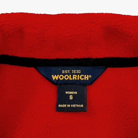 Woolrich Fleece Vest Womens Small Red Full Zip High Neck Lightweight Cozy Warm - Picture 9 of 10